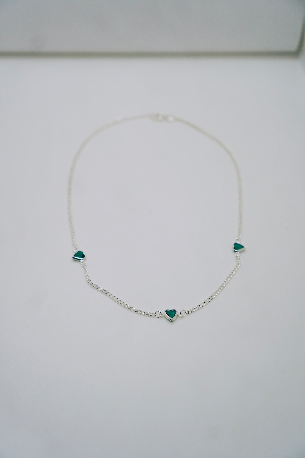 Choker Esmeralda  40 + 5 cm - Prata 925