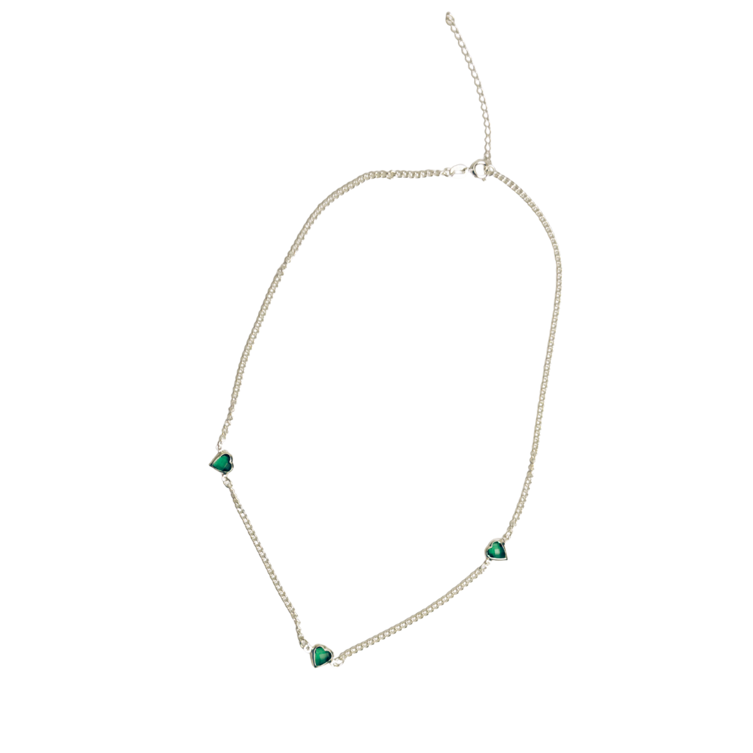 Choker Esmeralda  40 + 5 cm - Prata 925