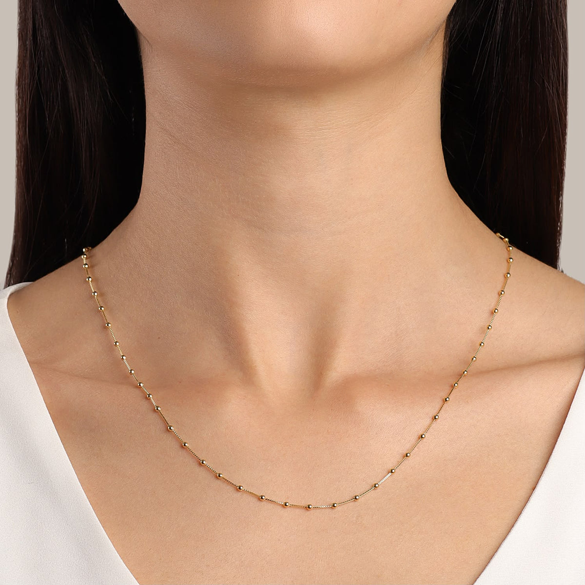 Corrente Veneziana Ball 45cm - Banho em Ouro